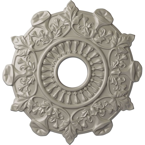 Ekena Millwork Preston Ceiling Medallion (Fits Canopies up to 4"), Hand-Painted Pearl White, 17 1/2"OD x 4"ID x 1"P CM17PRPWS - main
